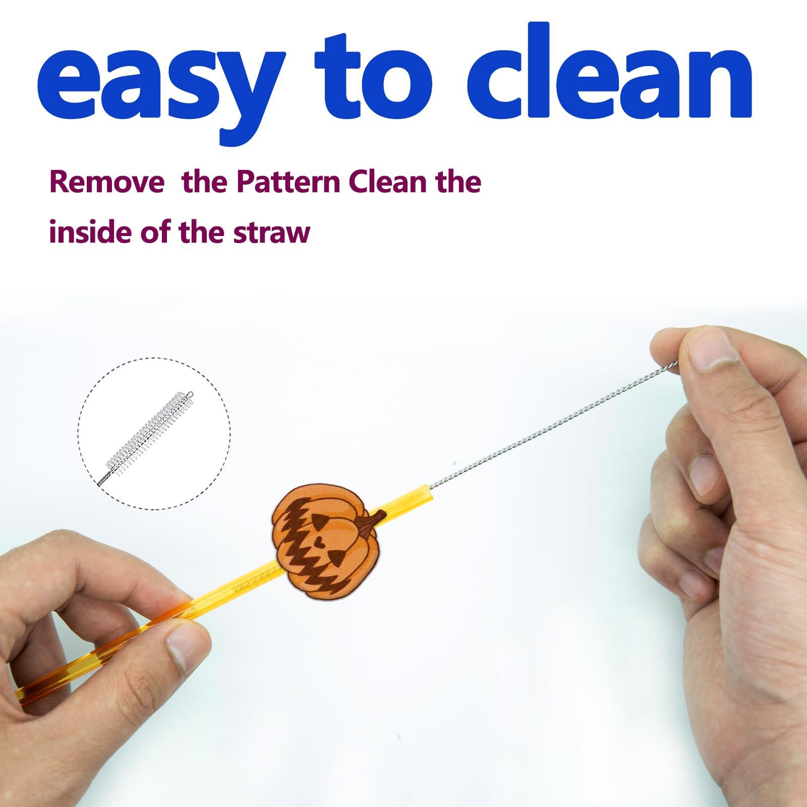 Meaxur MEAXUR 24 Pcs Halloween Party Favors Halloween Straws Reusable Plastic Crazy Straws Bats Pumpkin Witch Ghost Straws with 2 Cleaning Brush for Kids Halloween Party Supplies Birthday Decoration.(6Color)