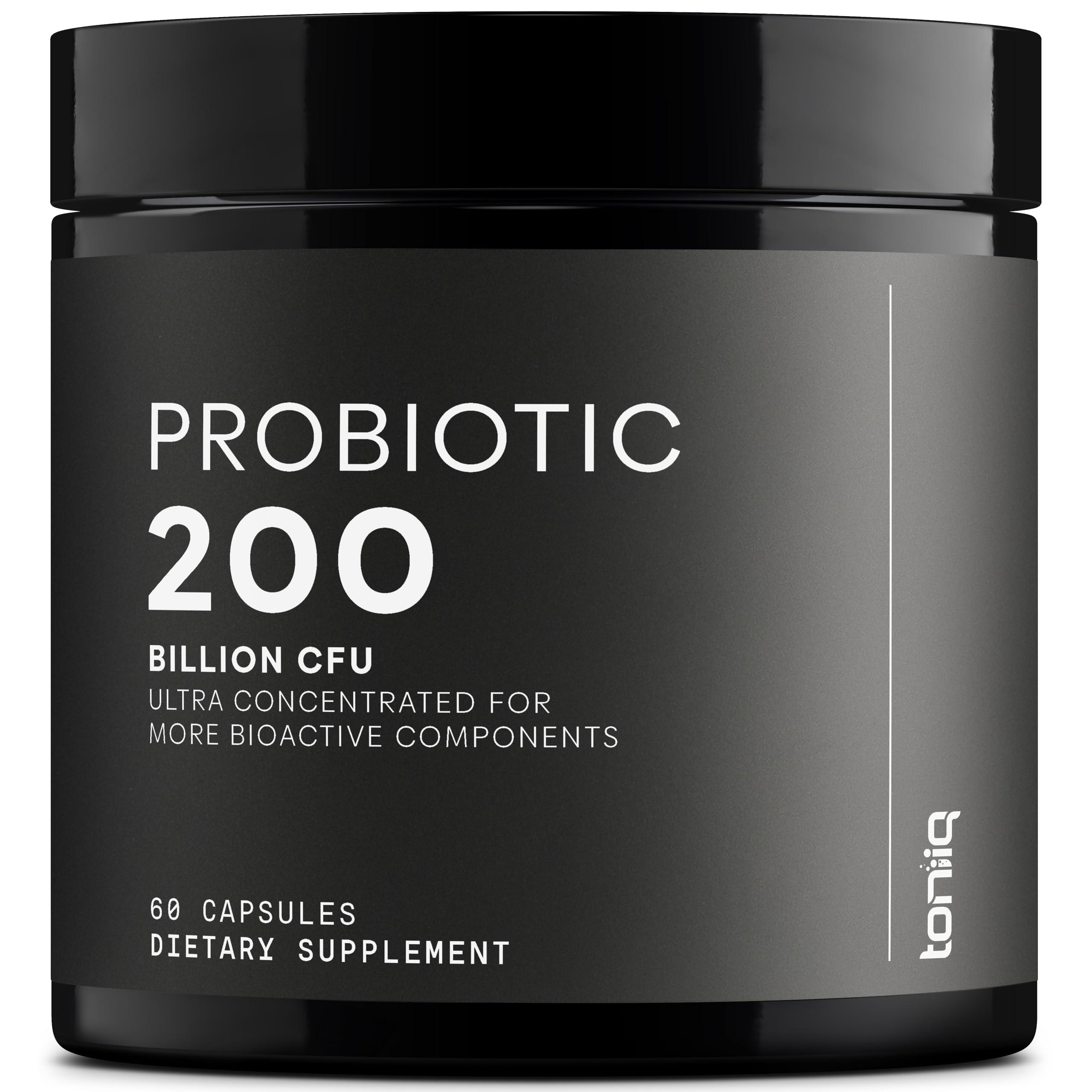 Toniiq Toniiq 200 Billion CFU Probiotic Supplement 30 Verified Third-Party Tested Strains - Fully Shelf-Stable Probiotics Formula with Prebiotic Blend - Extended Release Capsules
