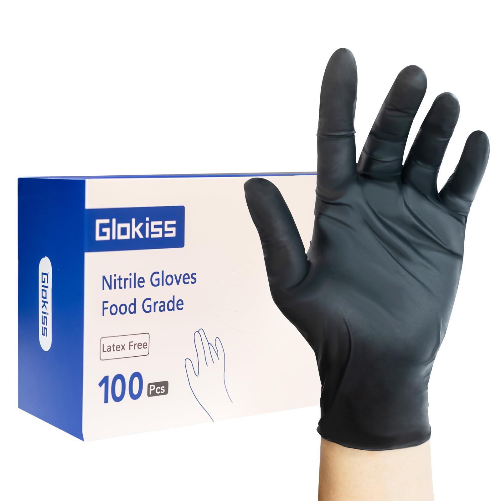 GLOKISS GLOKISS Disposable Nitrile Gloves Latex Free Rubber Cleaning Gloves 5 Mil,Food Safe Cooking Gloves Working Gloves (100, XL)
