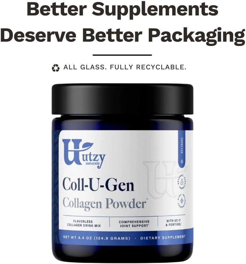 Utzy Naturals Utzy Naturals Coll-U-Gen | Joint Support Supplement | with Type II Undenatured Collagen (UC-II) & Fortigel | Unflavored Powder | 24 Servings