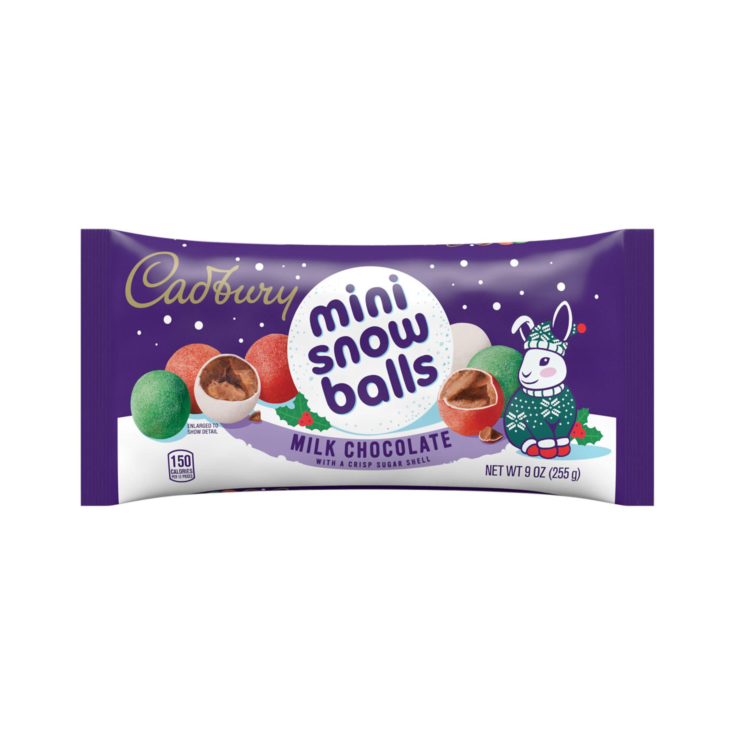 Cadbury CADBURY Mini Snowballs Milk Chocolate, Christmas Candy Bag, 9 oz