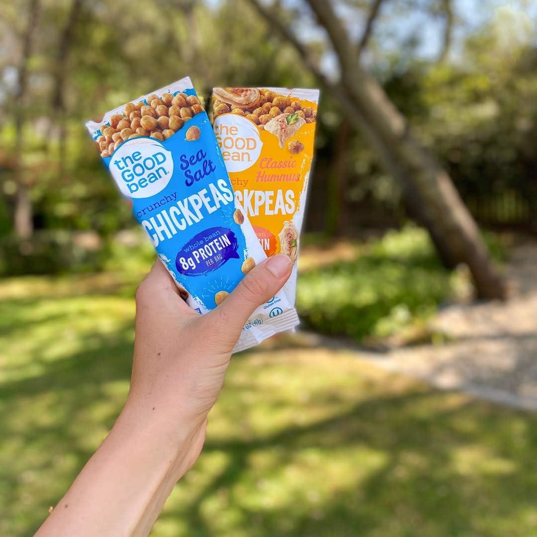 The Good Bean The Good Bean Crunchy Chickpeas - Sea Salt - (10 Pack) 1.4 oz Packet - Roasted Chickpea Beans - Vegan Snack with Good Source of Plant Protein and Fiber