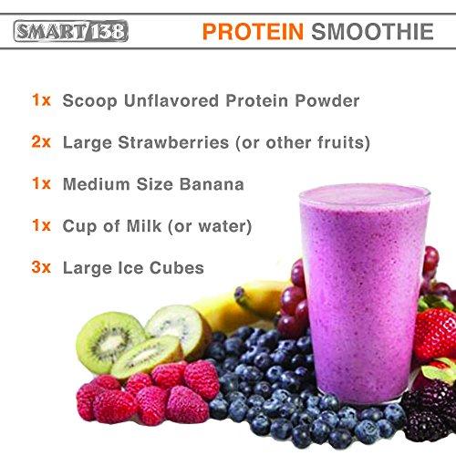 Smart138 100% Pure Pea Protein, Ultra Smooth Powder, Vegan, Gluten-Free, Soy-Free, Dairy-Free, Non-GMO, USA/Canada, Keto (Low Carb), Natural BCAAs (1000g / 2.2lbs, Unflavored)