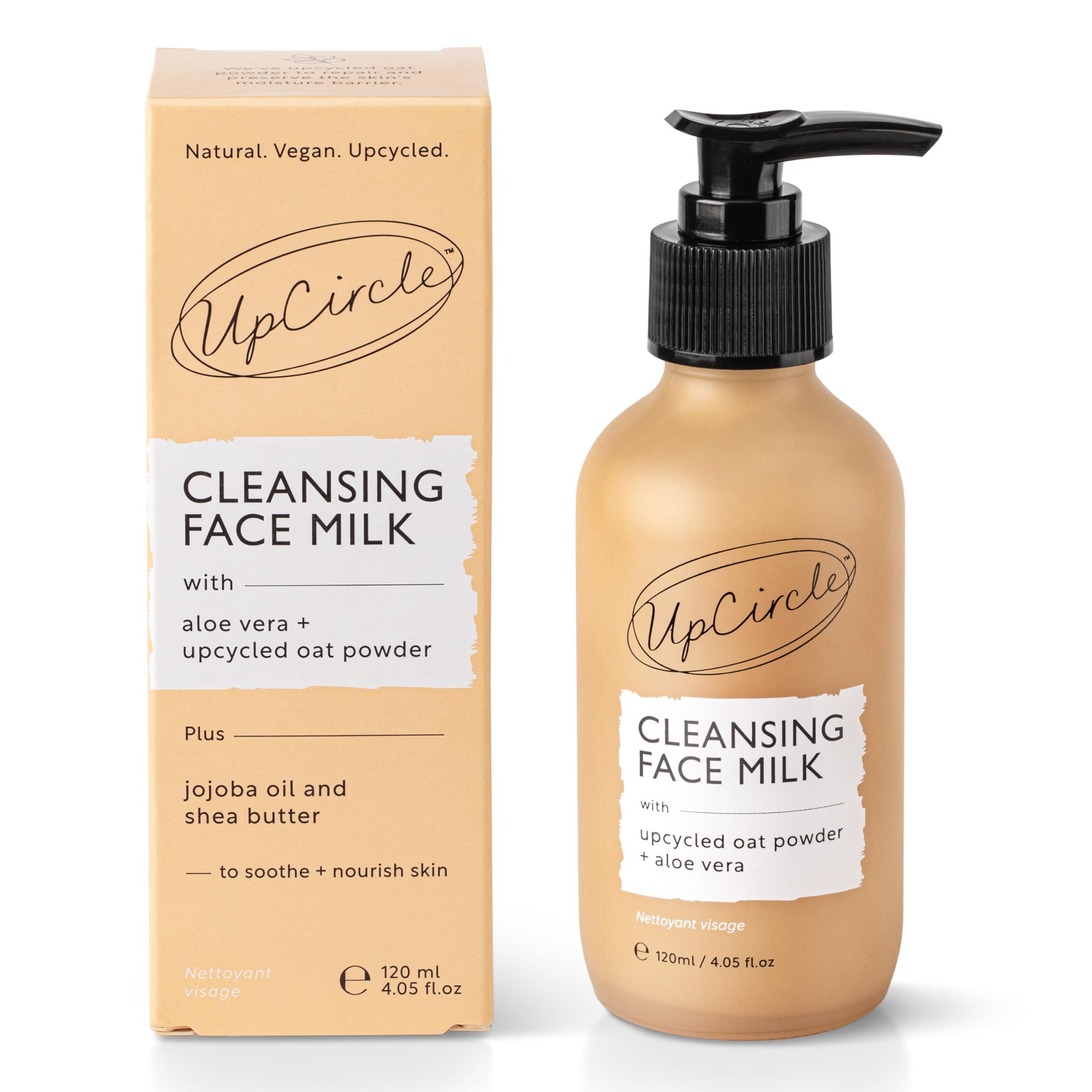 UPCIRCLE UPCIRCLE Cleansing Face Milk with Aloe Vera + Oat Powder 4.05oz - Cleansing, Repairing + Nourishing Skin - Vegan + Cruelty-Free