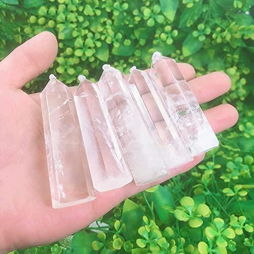 ZTBH ZTBH Natural Meditation Crystal Natural White Clear Quartz Crystals Tower, Home Decoration Crystal Stone (Color : 20-80g per pc, Size : Mixed 1000g)