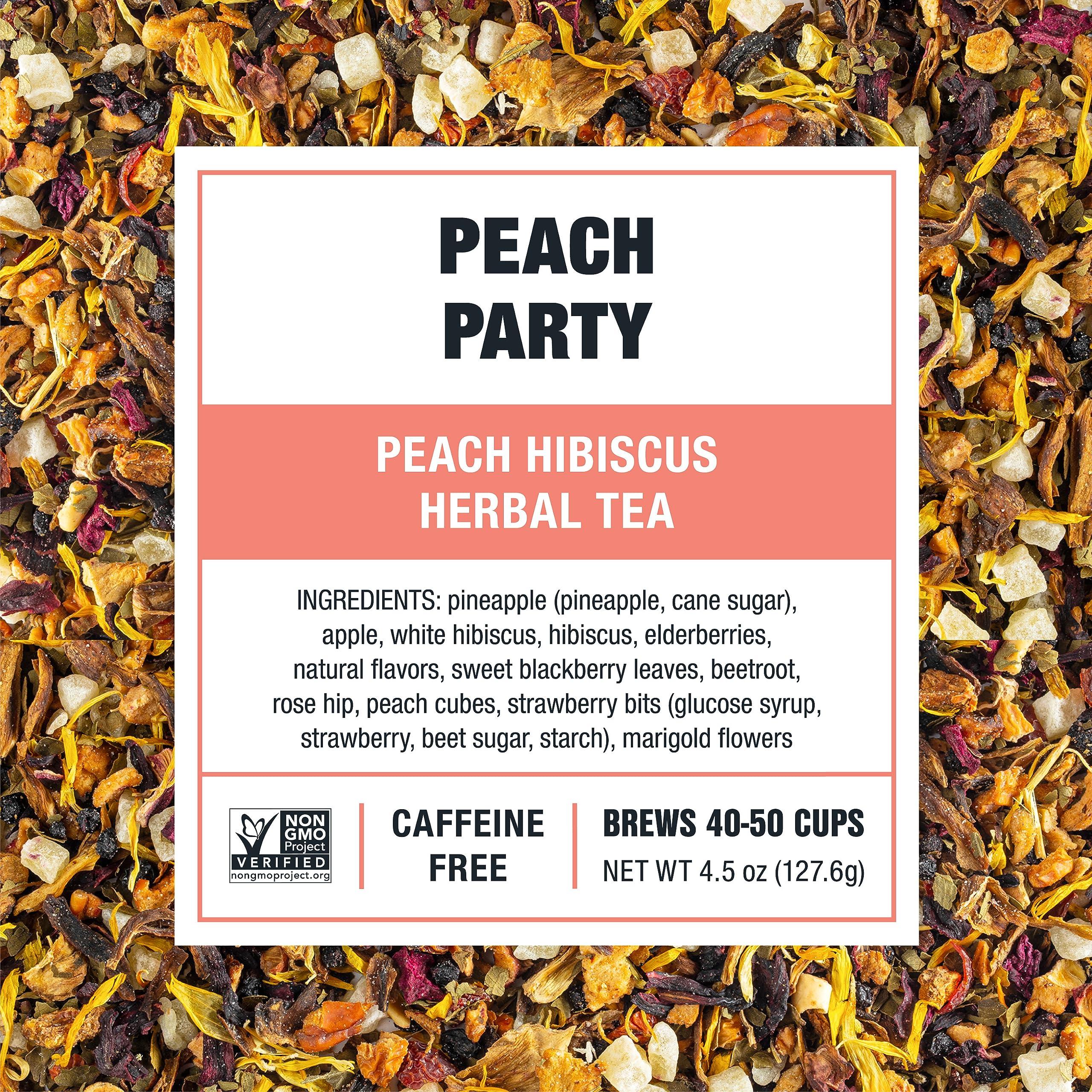 Tiesta Tea Tiesta Tea - Peach Party | Peach Hibiscus Herbal Tea | Premium Loose Leaf Tea Blend | Non-Caffeinated Fruit Tea | Make Hot or Iced & Up to 50 Cups | Made w/Natural Ingredients - 4.5oz Refillable Tin