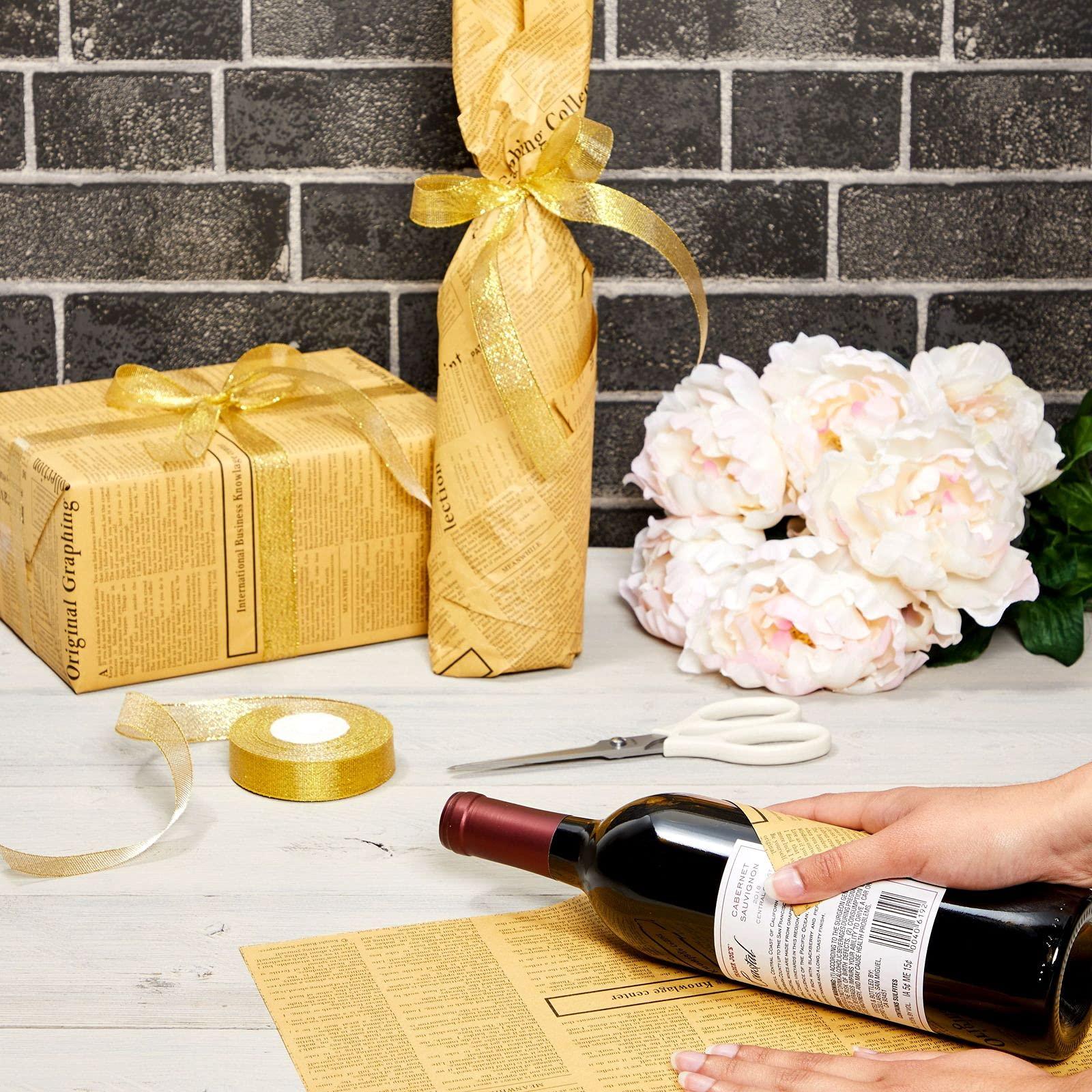 Juvale Juvale 12 Sheets of Kraft Paper - Vintage Newspaper Wrapping Paper - Brown Gift Wrap for Arts and Crafts, Bulletin Board Easel, DIY Projects (28 x 20 Inches)