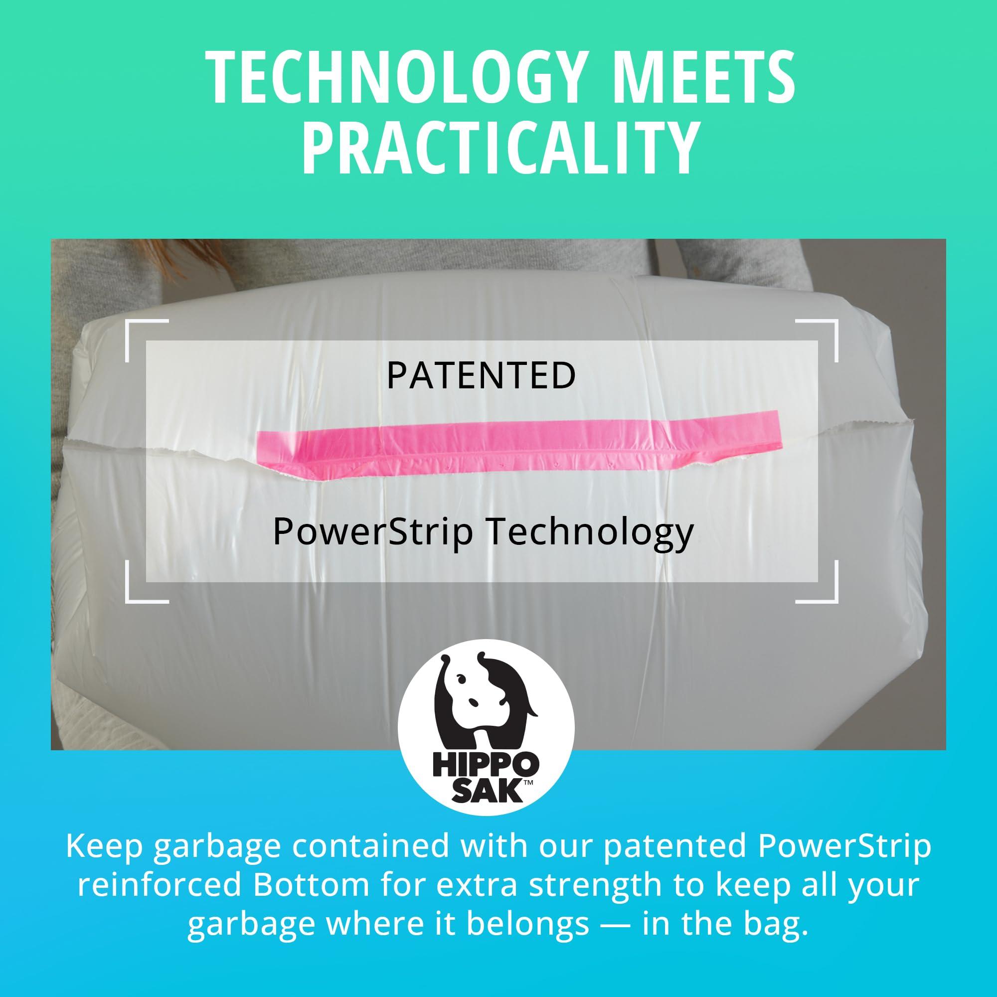 Hippo Sak Hippo Sak - Tall Kitchen Garbage Bags with Ergonomic Handles - 13 Gallon Trash Bags - Super Strong, Patented Reinforced Bottom & Leak Proof Tall Kitchen Trash Bags - Heavy Duty Trash Bags (45 Count)