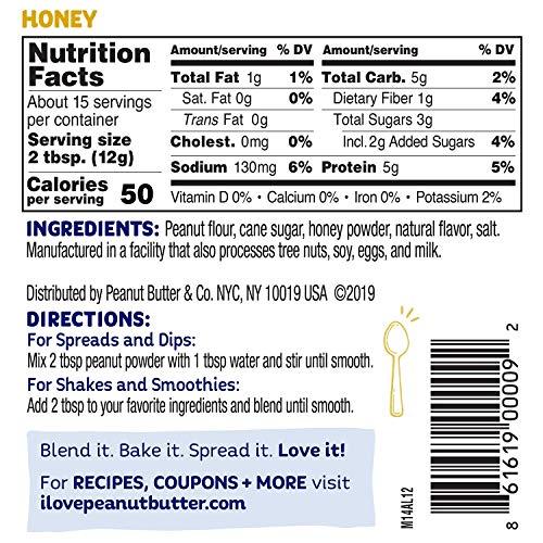 Peanut Butter & Co. Peanut Butter & Co. Powdered Peanut Butter, Gluten Free, Honey, 6.5 Ounce Jars, 6 count