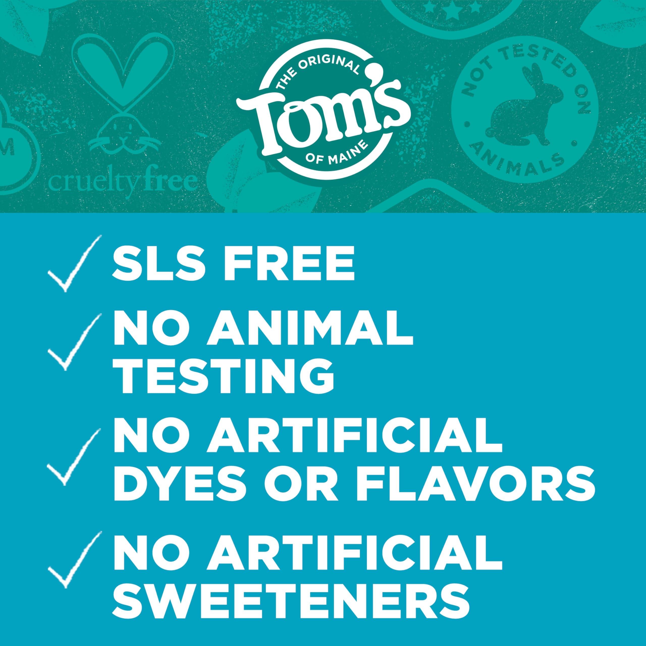Tom\'s of Maine Toms of Maine Botanically Bright Natural Whitening Toothpaste, Fluoride Free and SLS Free, Vegan, Peppermint, 3 Pack, 4.0 Oz