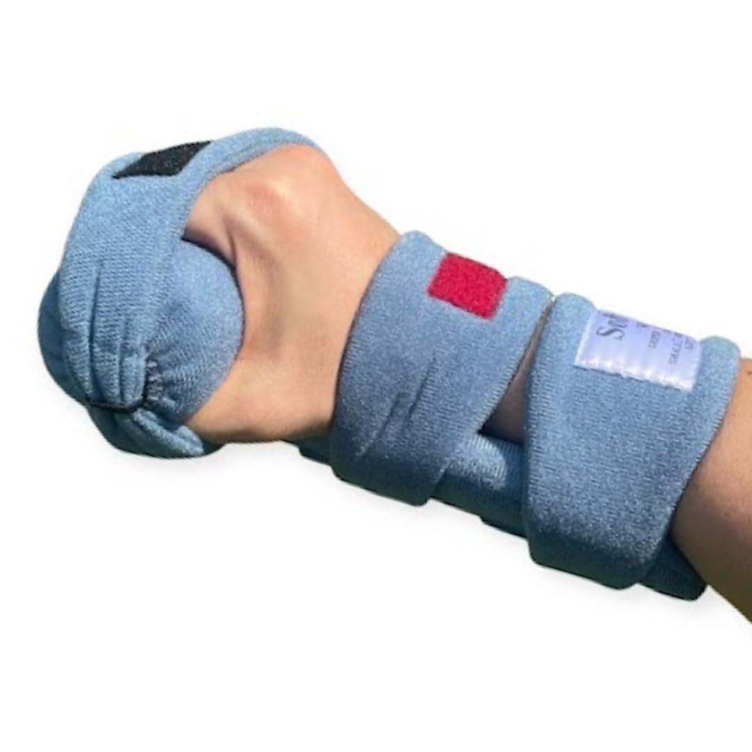 SOFTPRO SOFTPRO WHFO Grip Orthosis Wrist, Hand, Finger Support for Arthritis, Contractures, Deviation Lightweight, Durable, Bend-to-Fit, Static and Progressive Extension Therapy Color Coded Straps. Large Left