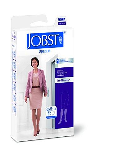JOBST JOBST Opaque Knee High with SoftFit Technology Band, 30-40 mmHg Compression Stockings, Open Toe, X-Large Full Calf, Classic Black