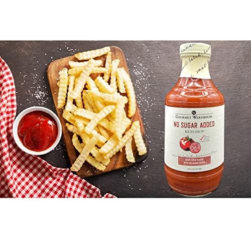 Gourmet Warehouse Gourmet Warehouse No Sugar Added Ketchup, Handcrafted In Small Batches Gluten-Free, HFCS-Free, Keto Friendly Delicious Sauce 16 Ounces Bottle (Pack of 2)