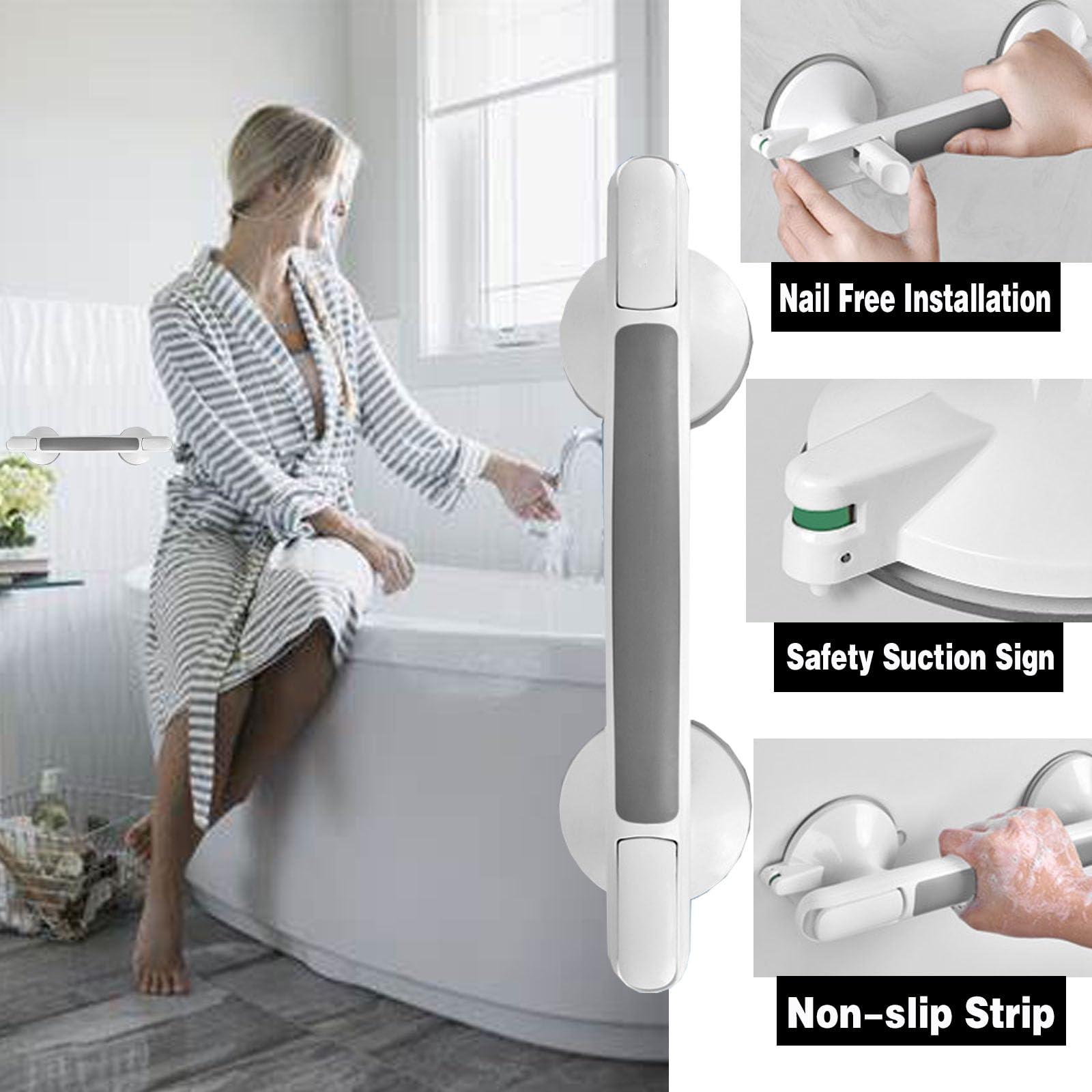 EXCLEN Shower Handles Suction Grab Bars for Shower 12 Inch, Grab Bars for Bathtubs and Showers, Shower Handles for Elderly Suction, Suction Shower Grab Bars for Seniors Elderly Handicap