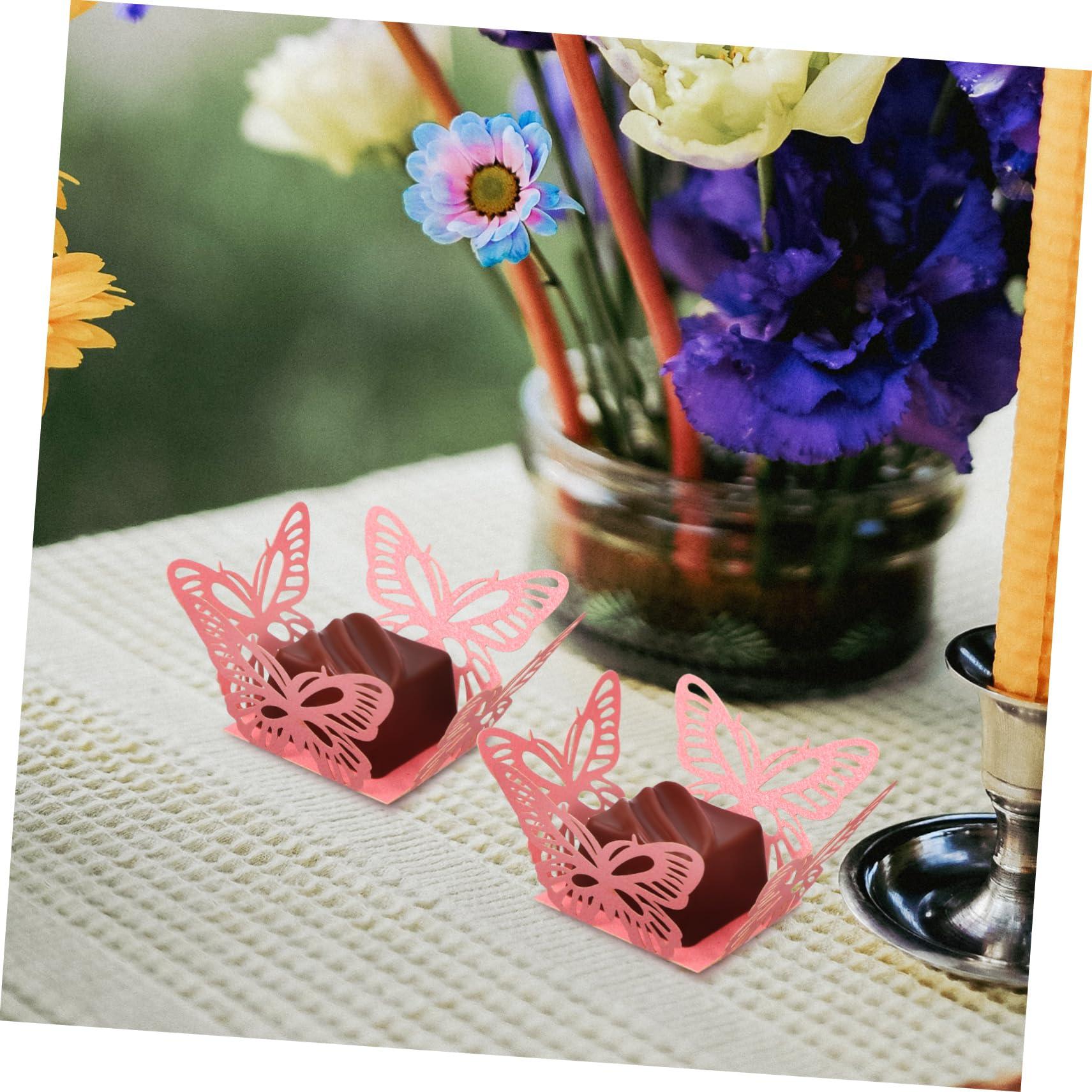 STOBAZA STOBAZA 50 Pcs Boxes Small Cases banquet Container decorate chocolate box Wedding Supplies wedding paper tray pink Banquet Party Cases chocolate Candy box