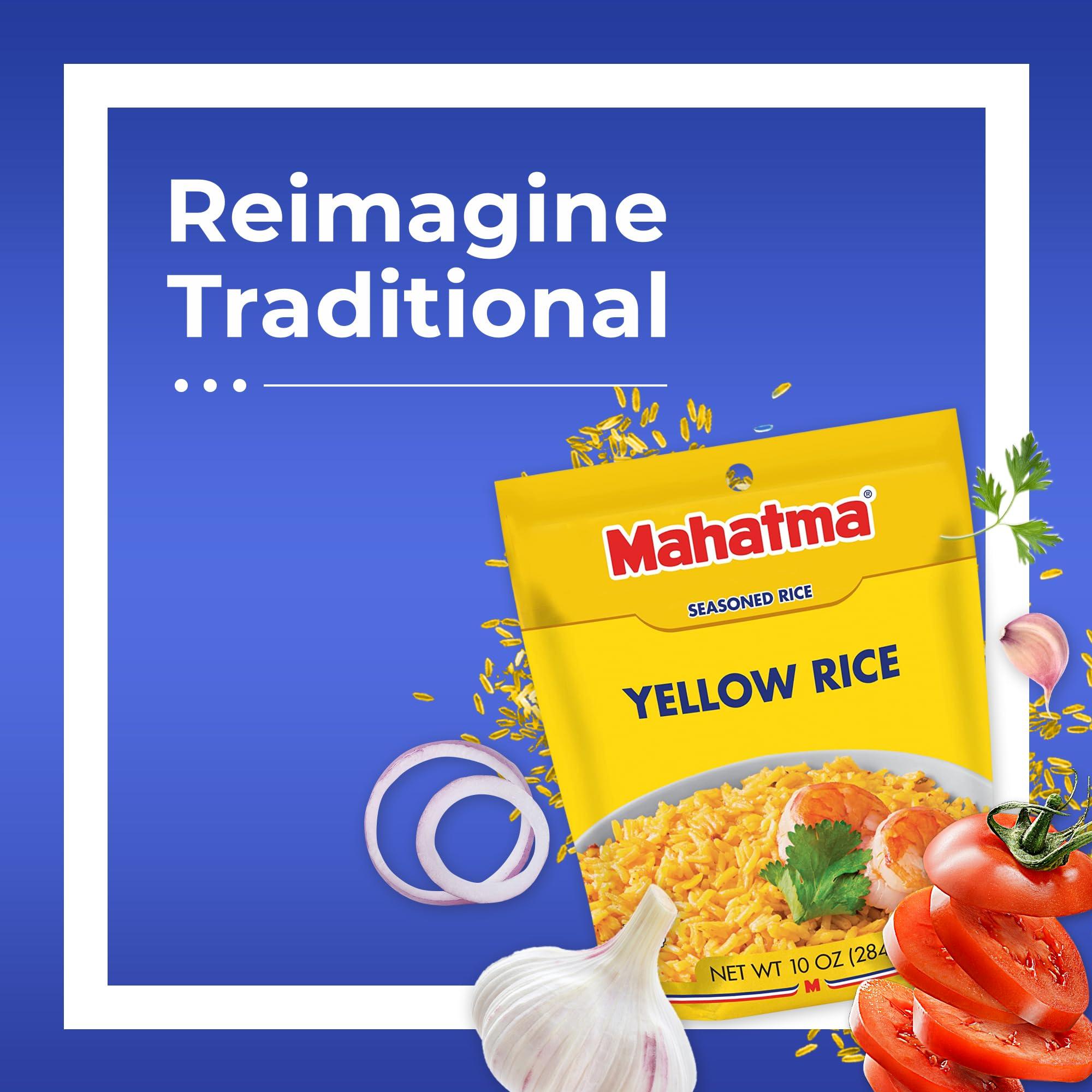 Mahatma Mahatma Yellow Rice Mix, Long-Grain Rice, Stovetop or Microwave Rice, Gluten-Free and Kosher 20-Minute Rice, 10 Ounces, Pack of 12