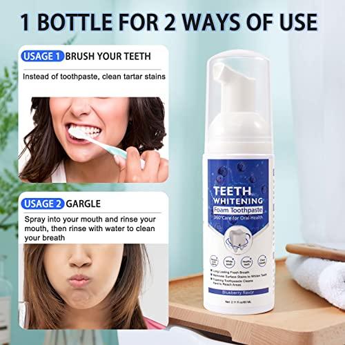 VOGSIG Teeth Whitening Toothpaste with Fluoride, Foam Toothpaste, Ultra-fine Mousse Foam Deeply Cleaning Gums, Stain Removal, Oral Care-Toothpaste Replacement Natural Mouth Wash Water, 3 Fresh Flavor