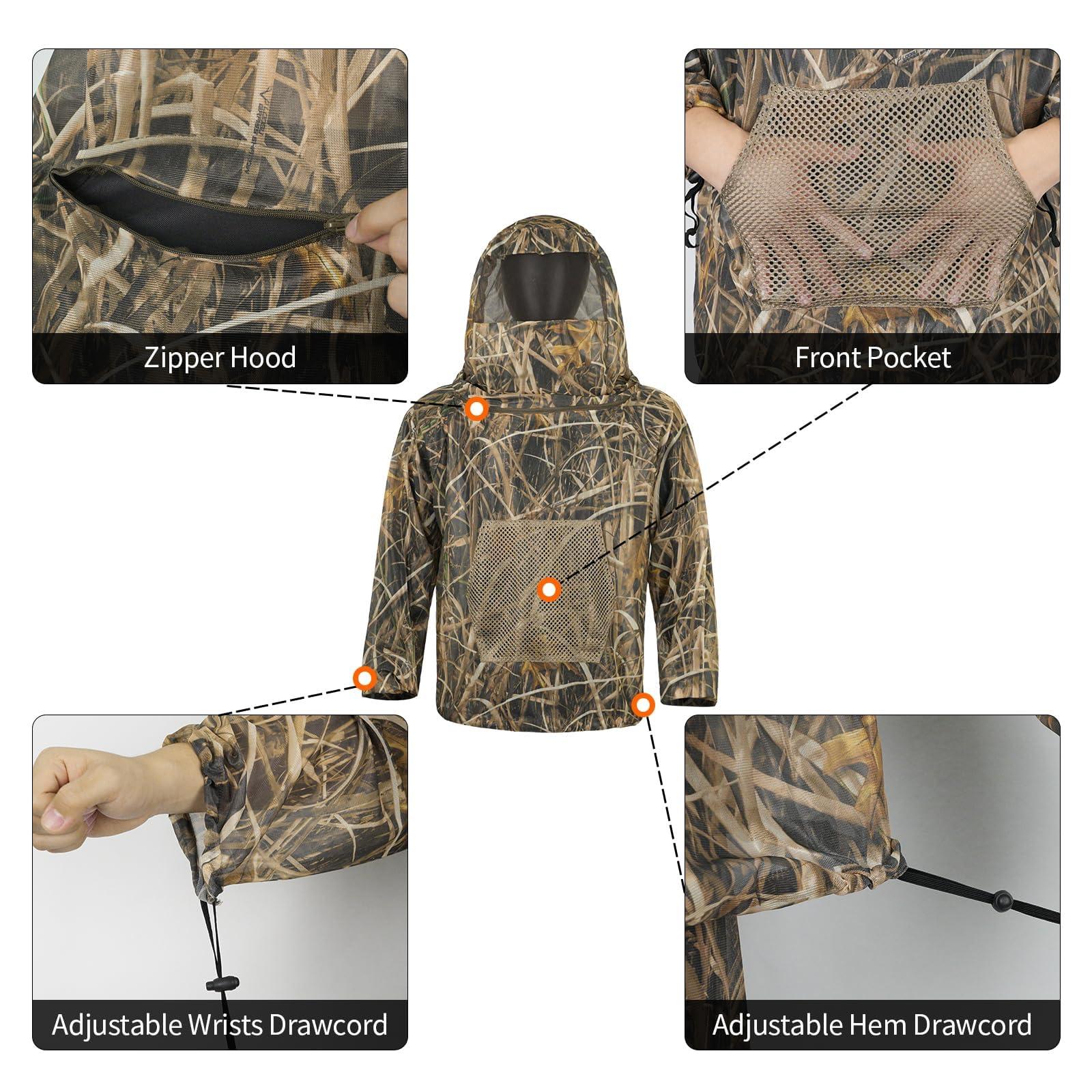 LOOGU LOOGU Mosquito Suits, Net Bug Pants & Jacket Hood Sets - Ultra-fine Mesh - With Fishing, Hiking, Camping and Gardening