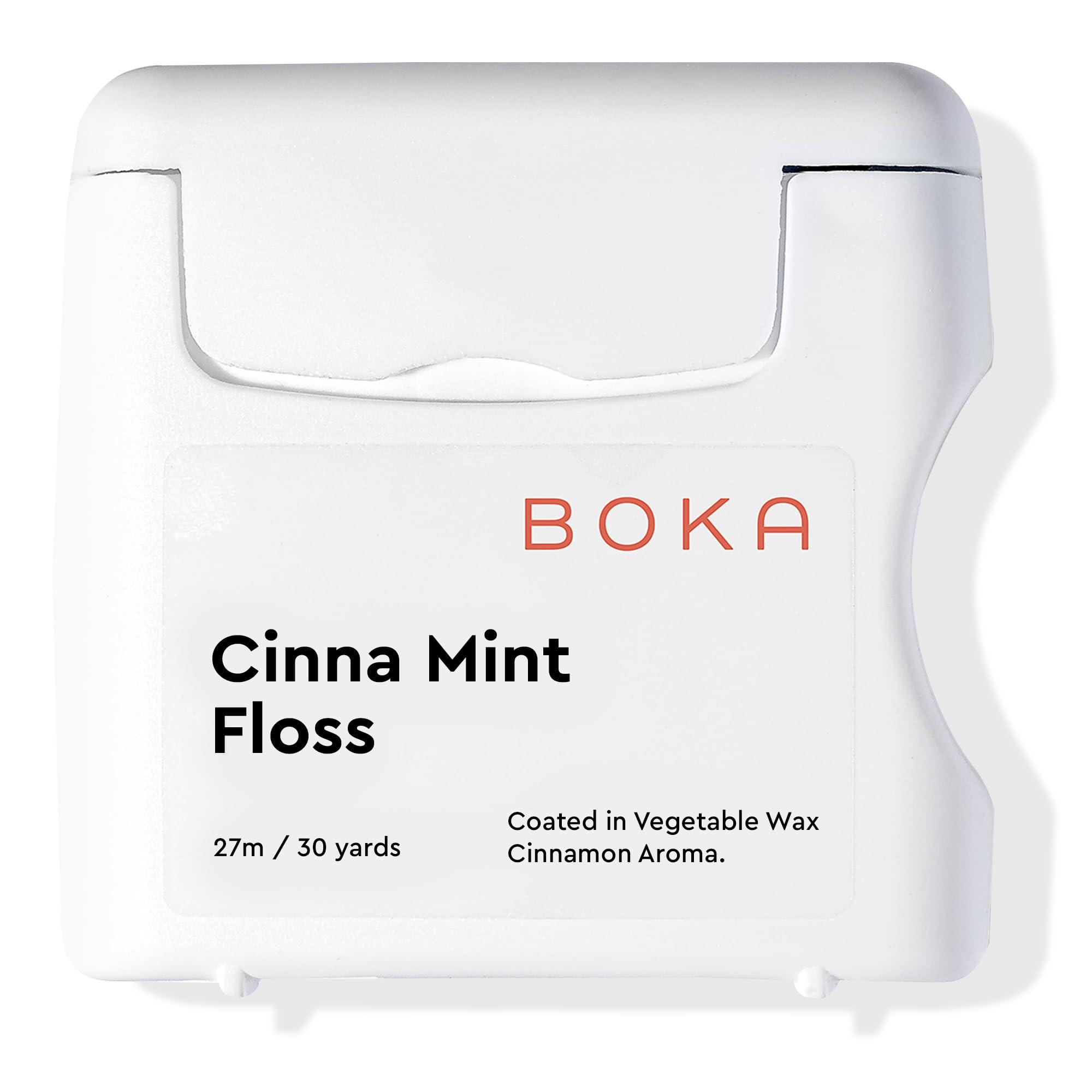 Boka Boka Cinna Mint Woven Dental Floss, Made from Natural Vegetable Wax, Teflon-Free, 30 Yards of Waxed Floss (Pack of 1)