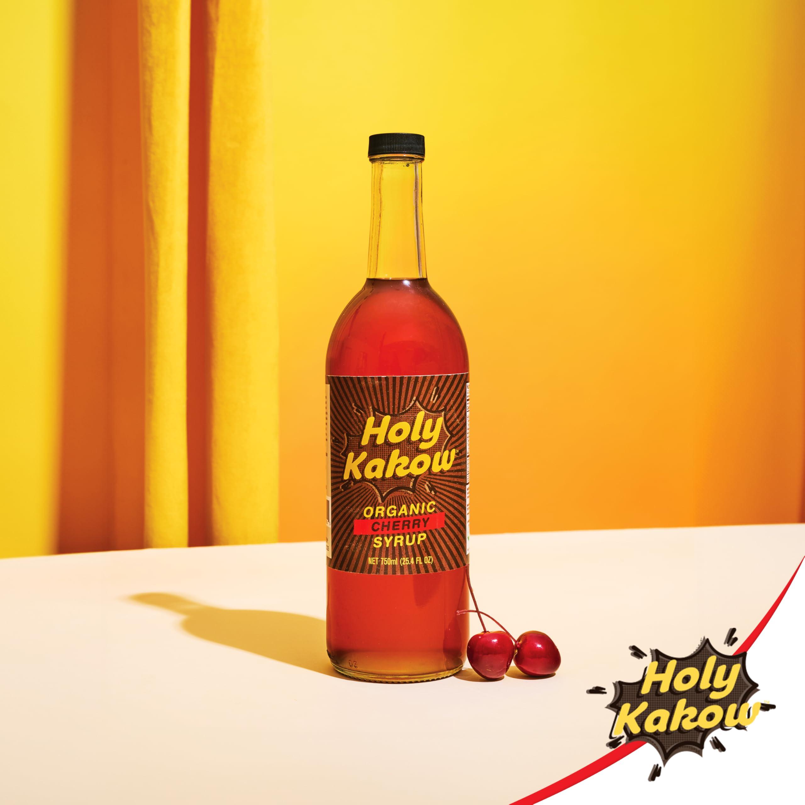 Holy Kakow Holy Kakow Cafe Organic Cherry Syrup - Cherry Syrup, Coffee Syrup, Organic Syrup for Coffee, Cherry Syrup for Coffee, Add to Latte, Cocktail and Shake, Real Food Ingredients, Specific Flavor - 750ml