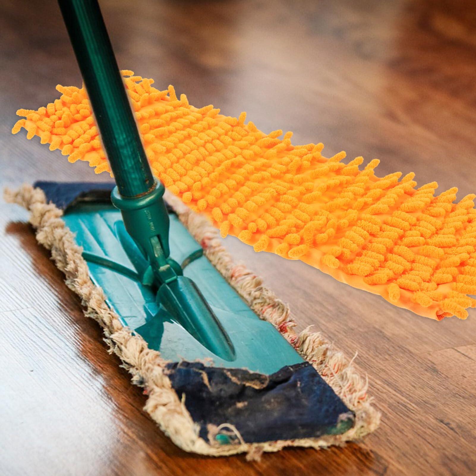 BESPORTBLE Microfiber Mop Pads, 2pcs Washable Mop Pads Reusable Replacement Mop Pads Flat Replacements Heads for Wet Or Dry Floor Cleaning and Scrubbing, 15.6inch