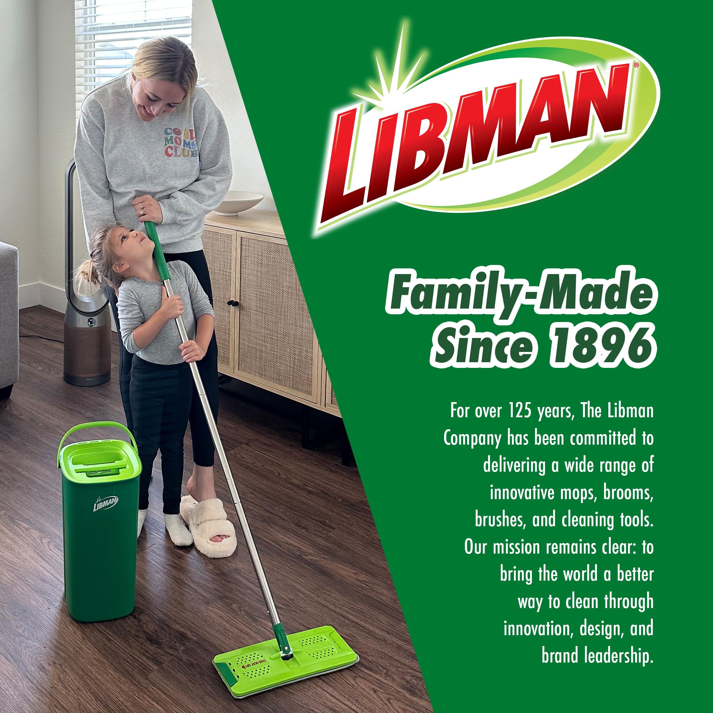 Libman Libman Rinse \'n Wring Mop and Bucket System | Microfiber Floor Mop | Hardwood Floor Cleaner | Wet & Dry Mop | Clean & Dirty Water Chambers | Power Blades | 2 Total Microfiber Pads,Green