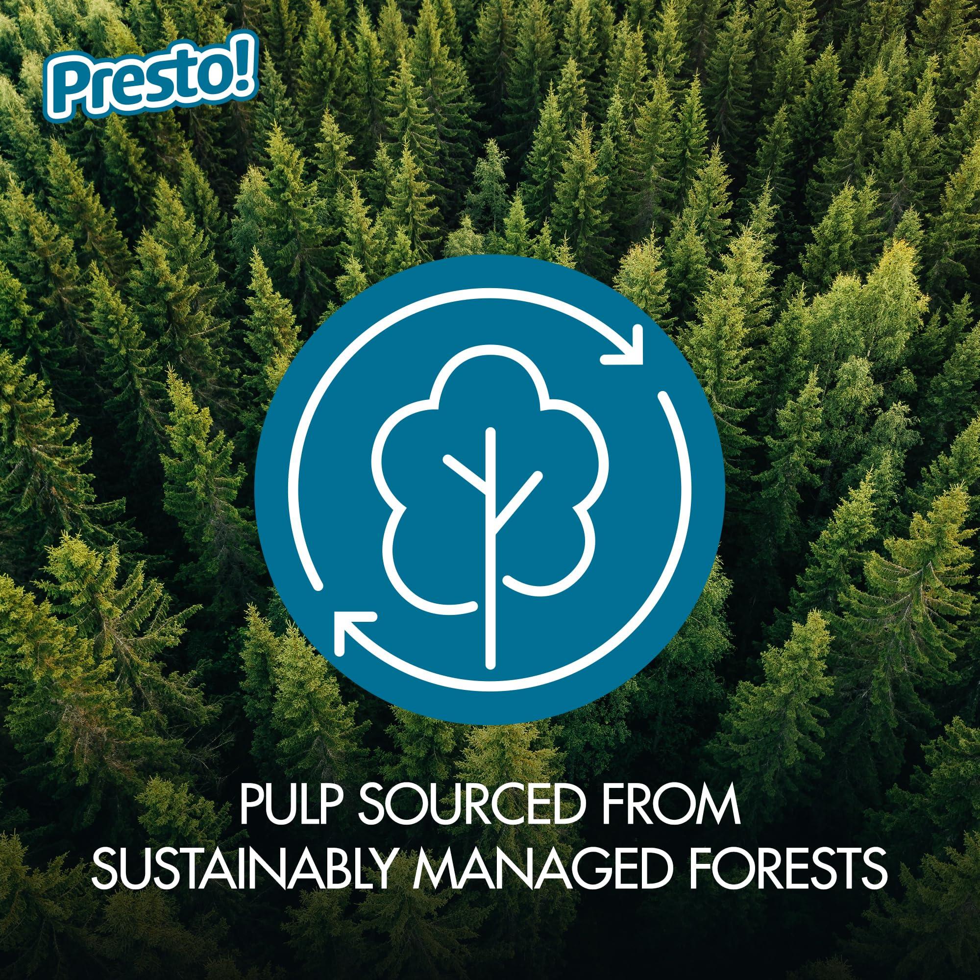 Presto! Amazon Brand - Presto! 2-Ply Ultra-Soft Toilet Paper, 24 Family Mega Rolls = 120 regular rolls, 6 Count (Pack of 4), Unscented