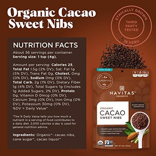 Navitas Organics Navitas Organics Cacao Sweet Nibs 8oz. Bag, 56 Servings — Organic, Non-GMO, Gluten-Free