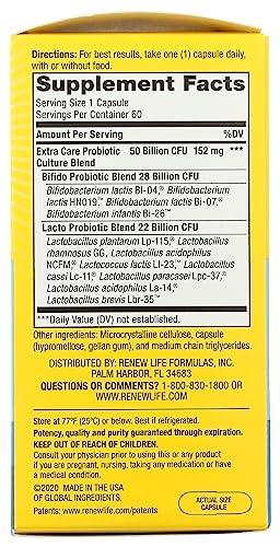 Renew Life Renew Life Ultimate Flora Extra Care Probiotic 50 Billion, 60 CT