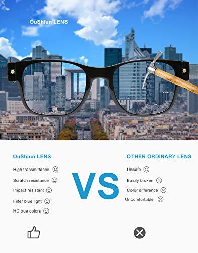 OuShiun OuShiun USB Rechargeable Led Reading Glasses Smart Lighted Eyewear for Women Men (Black, 2.0X)
