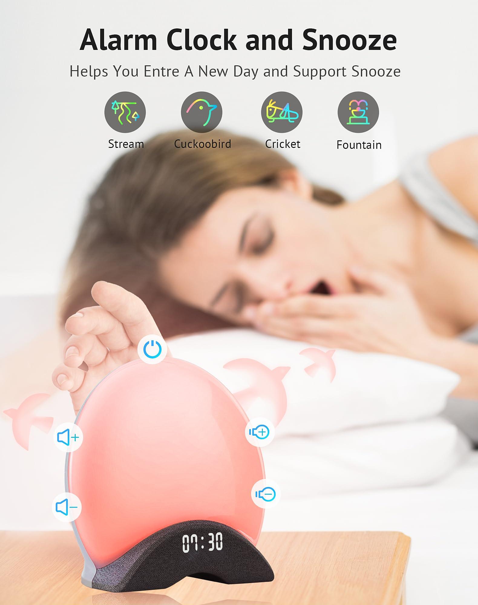 LaView LaView Smart White Noise Machine,App Control Sleep Sound Machine Night Light 25 Relaxing Sounds and 8 Rhythm Modes,Sunrise Wake Up Light,Smart Alarm Clock for Kid/Adult, Ideal for Gift
