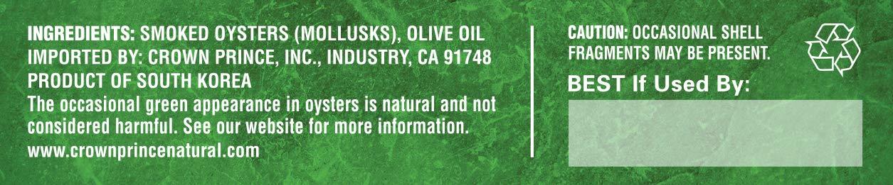 Crown Prince Crown Prince Natural Smoked Oysters in Pure Olive Oil, 3-Ounce Cans (Pack of 18)