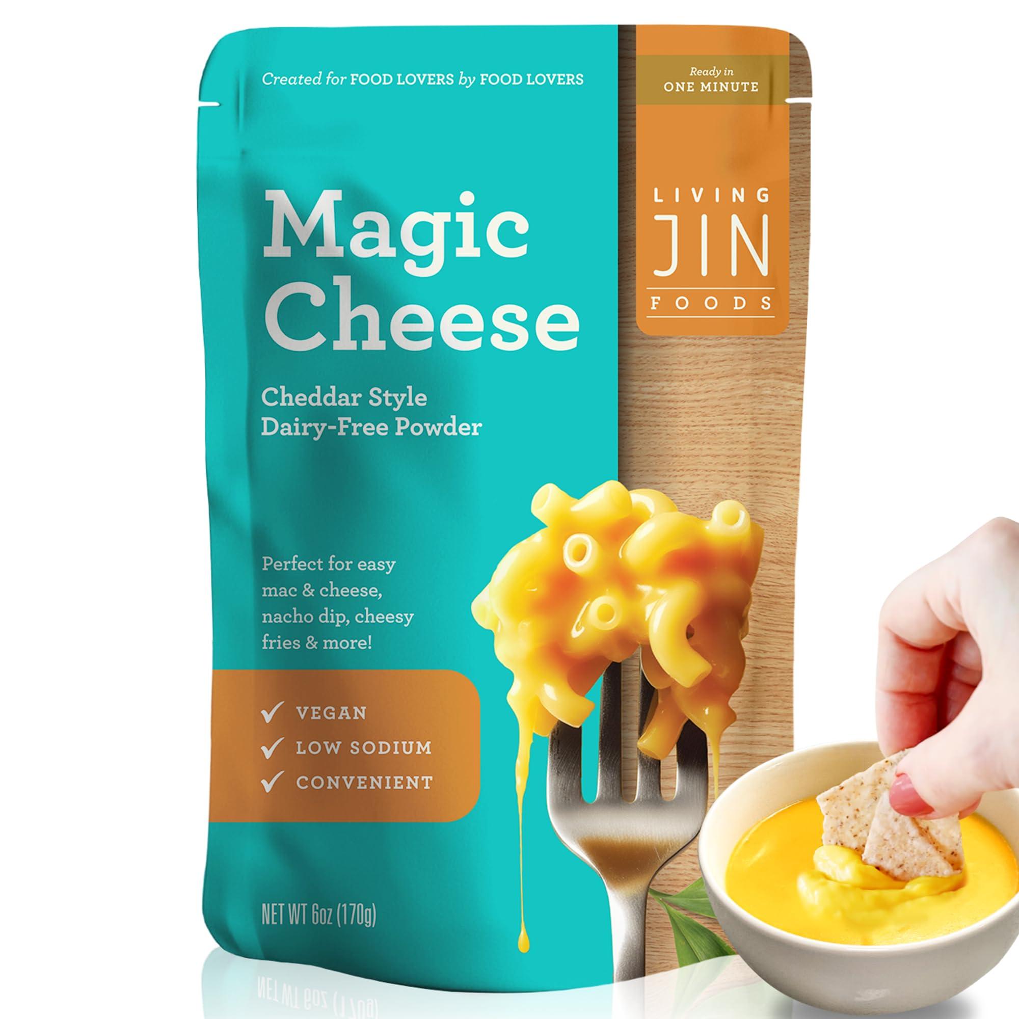 LIVING JIN Vegan Cheese Powder for making Vegan Cheese Sauce, Dairy Free Cheese Powder, Plant Based Cheese, Cheddar Cheese Flavor, Vegan Mac & Cheese, Vegan Nacho Cheese, Cheese Dip (6oz powder makes 14oz sauce)