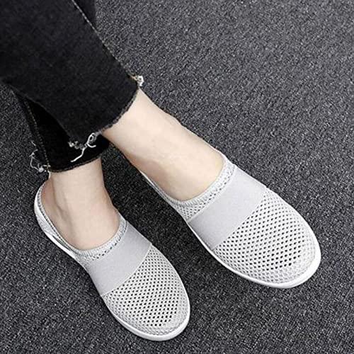 Bonseor Bonseor Air Cushion Slip-On Walking Shoes Orthopedic Diabetic Walking Shoes, Breathable with Arch Support Knit Casual Comfort Outdoor Walking Sneakers (Purple,10)