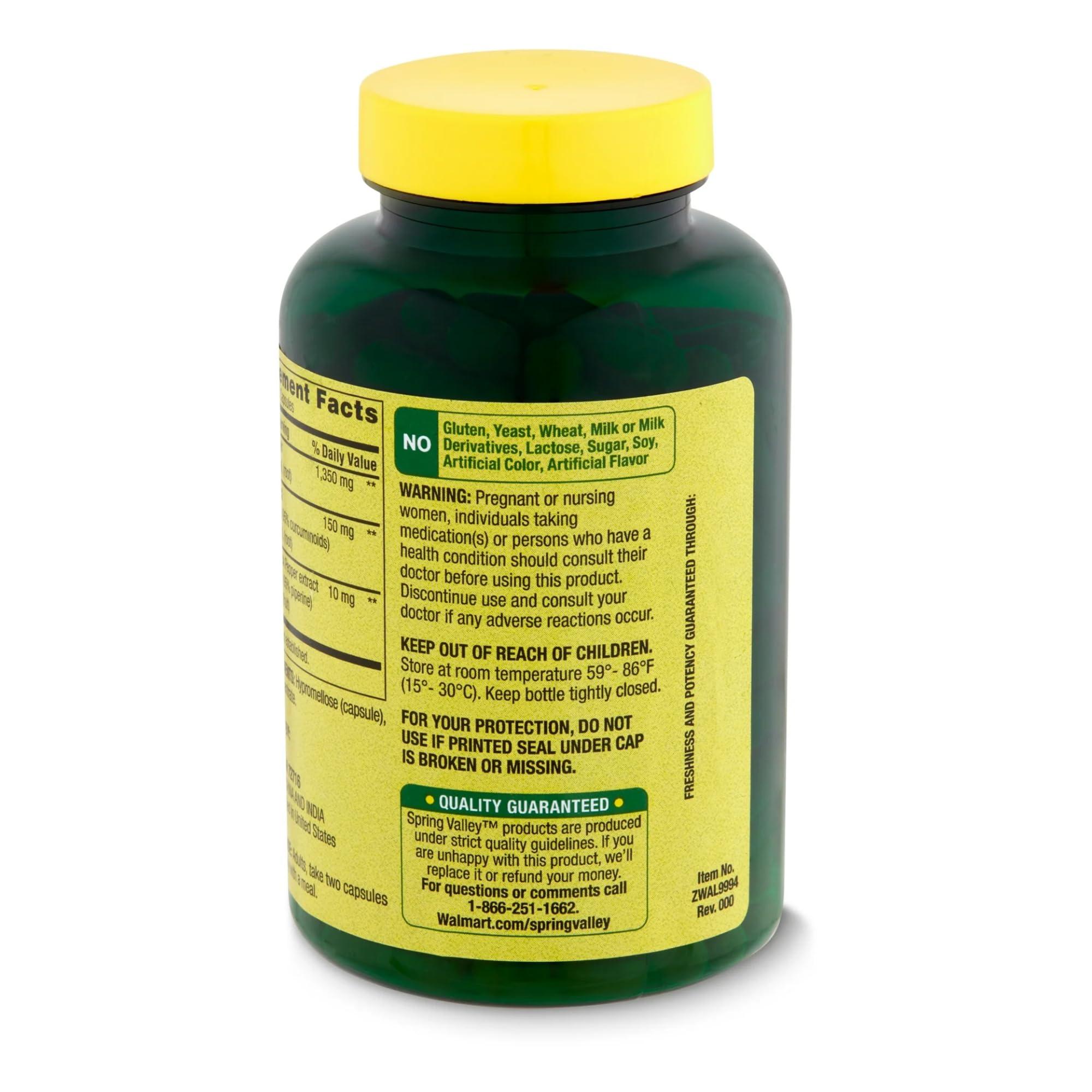 STS Home Spring Valley Turmeric Supplement | Turmeric Curcumin Supplement, Ultra Strength 1,500 mg, 90 Count + STS Sticker.