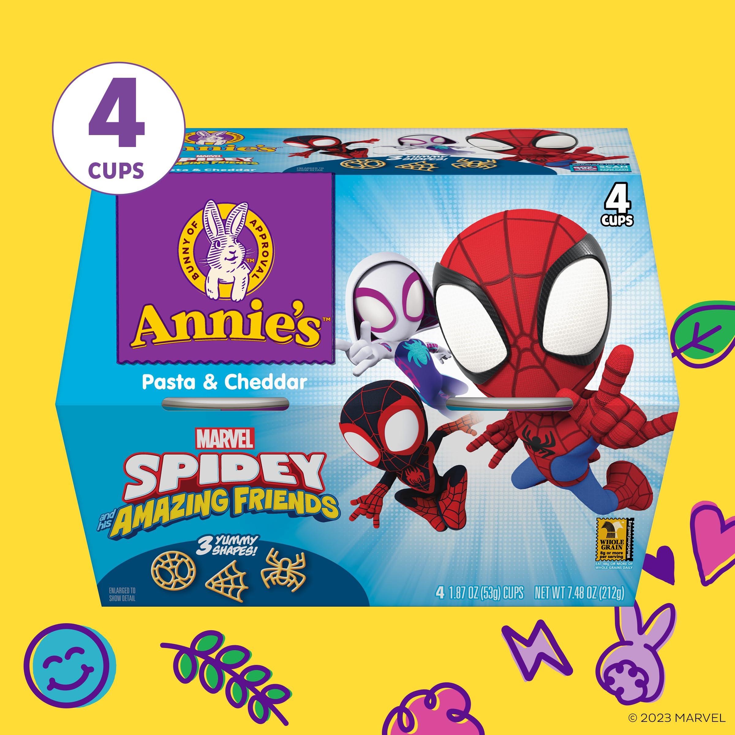 Annies Annie's Marvel Spidey and His Amazing Friends Macaroni and Cheese, Microwavable Pasta and Cheddar, 4 Cups, 7.48 oz
