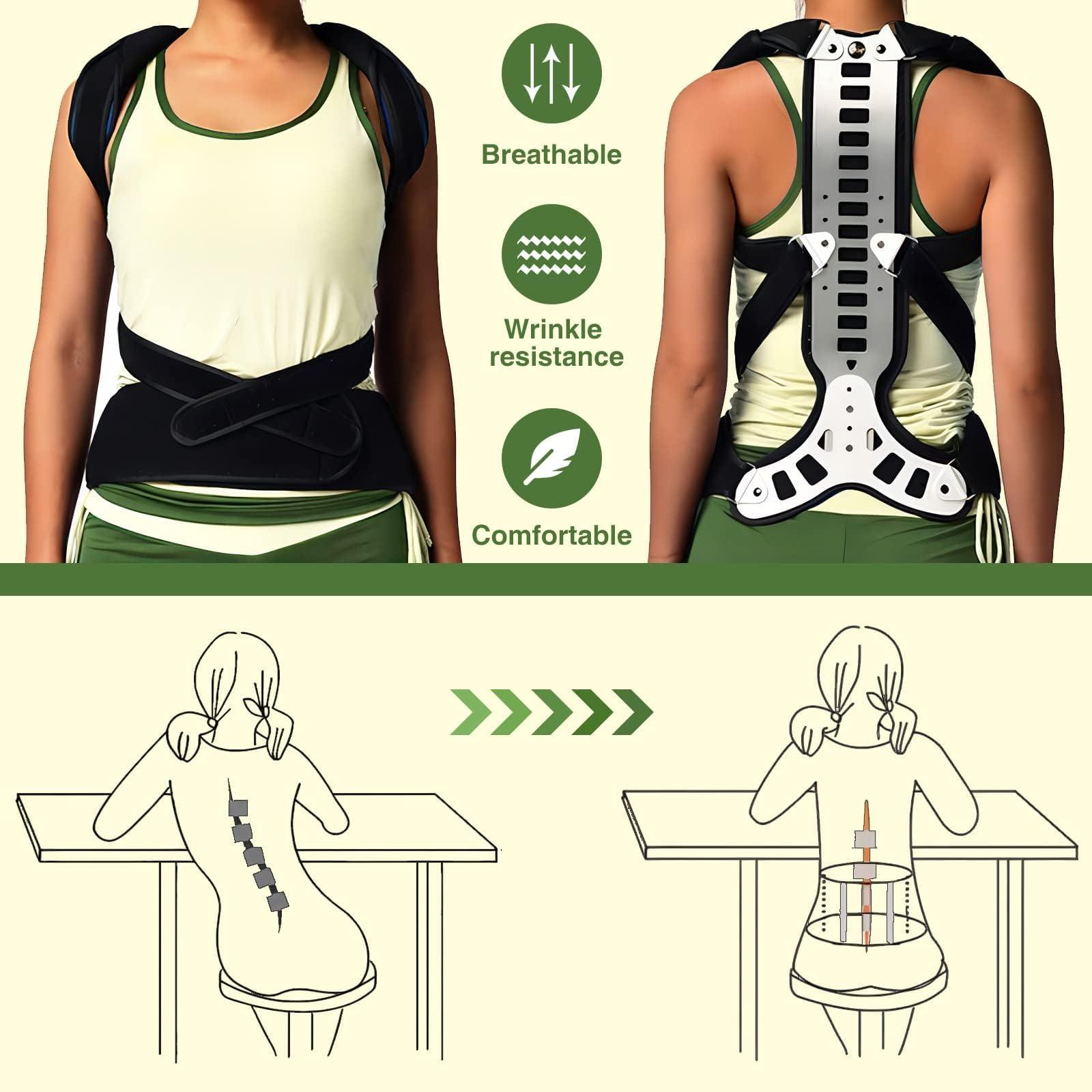 Mazhonqi Mazhonqi Posture Corrector Back Support for Hunched Back, Kyphosis and Vertebral Compression Fracture Men and Women (Medium)