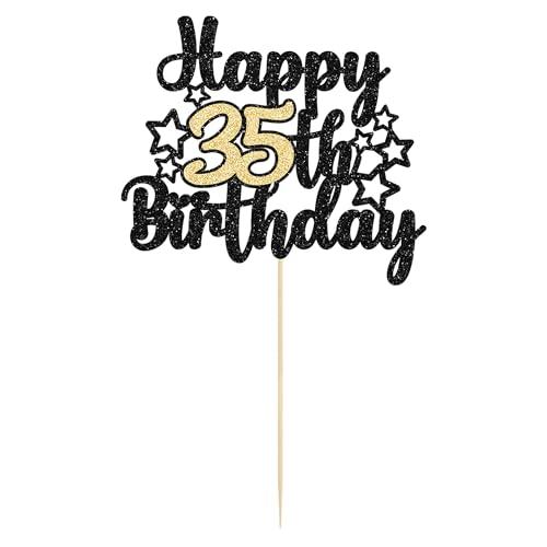 Gyufise Gyufise 1Pc Happy 60th Birthday Cake Topper Black Gold Glitter Cheers to 60 Years Birthday Cake Pick 60 Fabulous Cake Decoration for Happy 60th Birthday Anniversary Party Supplies