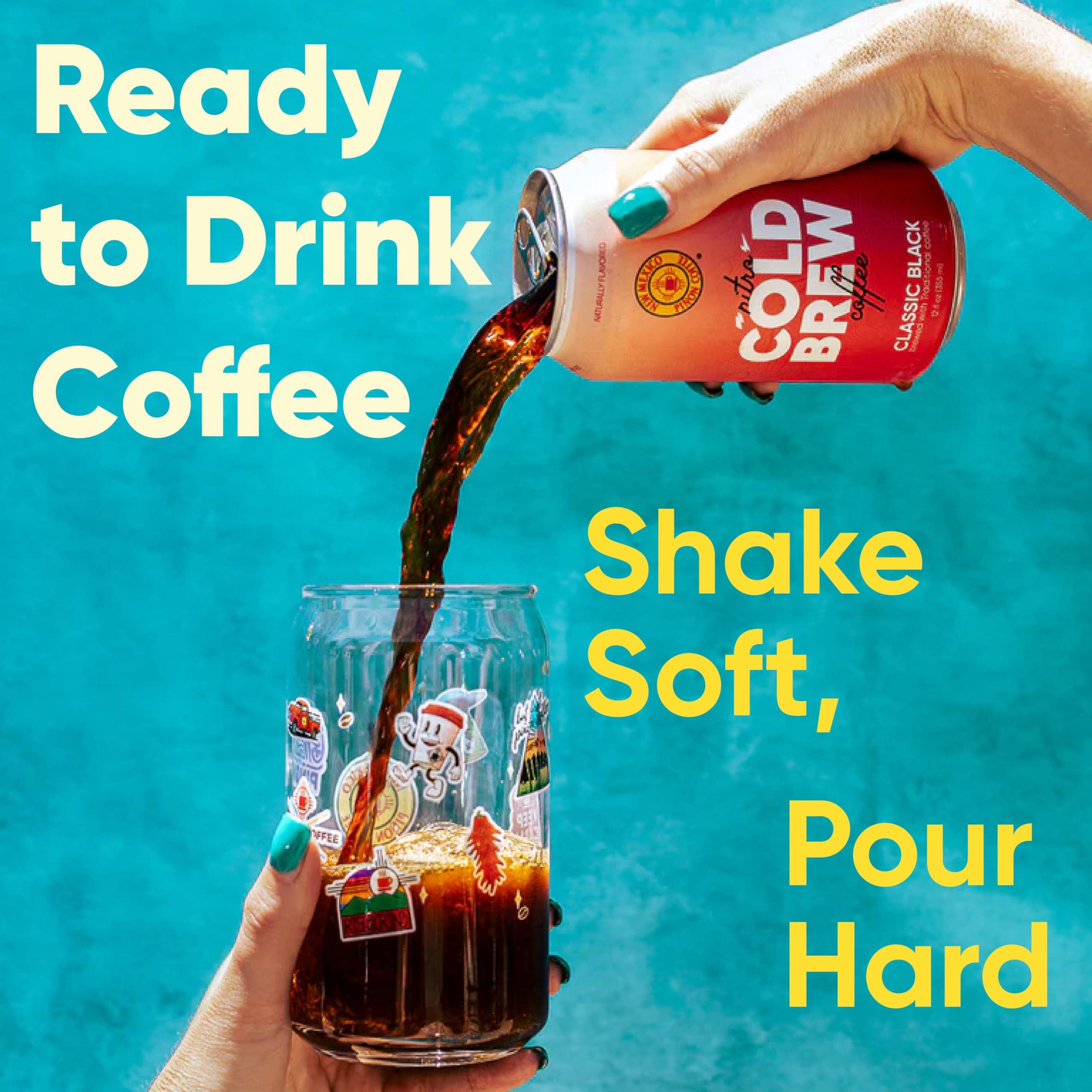 New Mexico Pion Coffee New Mexico Pion Nitro Cold Brew Coffee Drink - Smooth Nutty Taste, High Energy Nitrogen Infused Classic Black Coffee Cans 12oz - Natural Flavor Zero Sugar & Dairy Free - 24 Pack