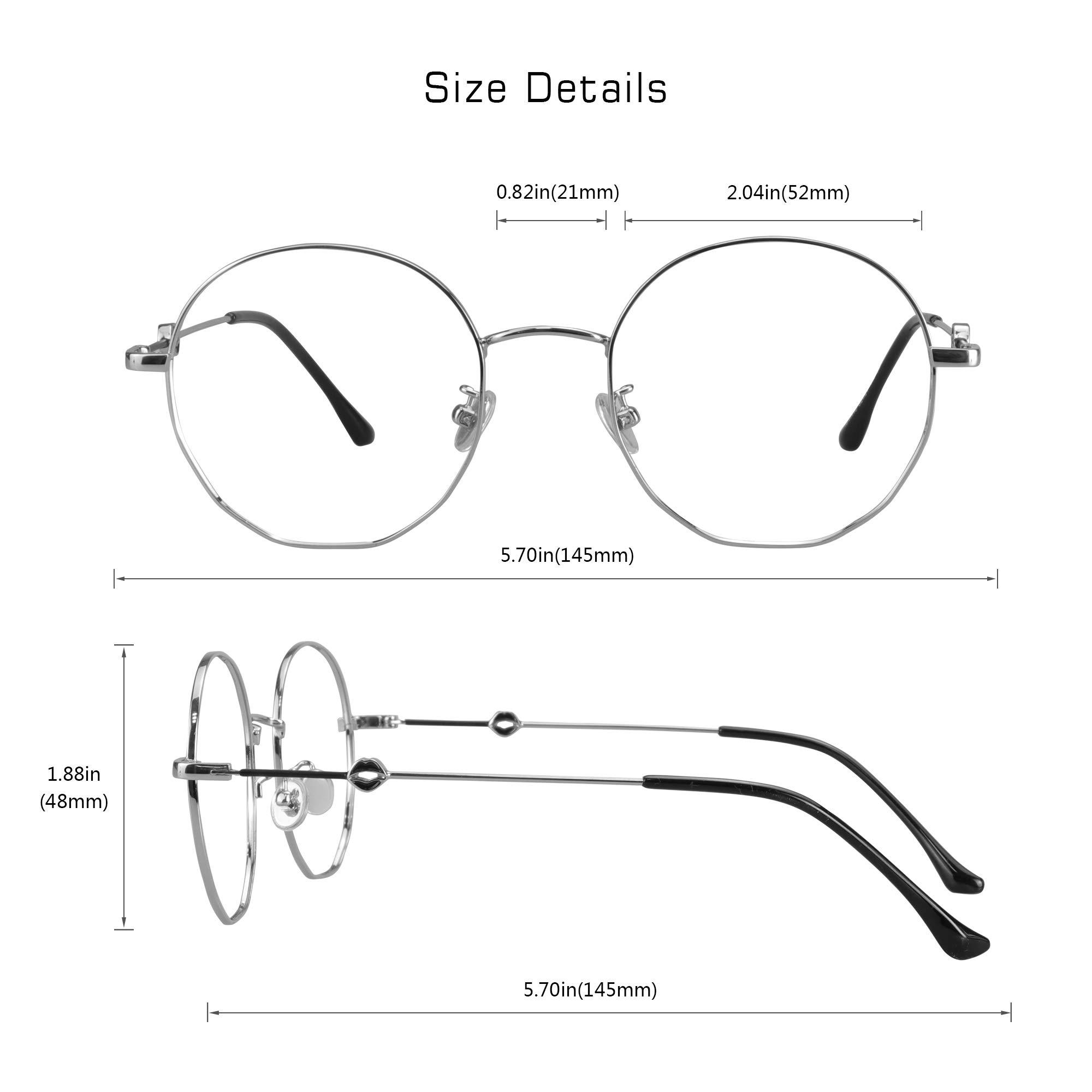 VisionGlobal VisionGlobal Blue Light Blocking Glasses for Computer Reading or Gaming, UV 400 Anti Glare Lenses Help Reduce Eye Strain and Fatigue, Men and Women Frame x4.50 Magnification