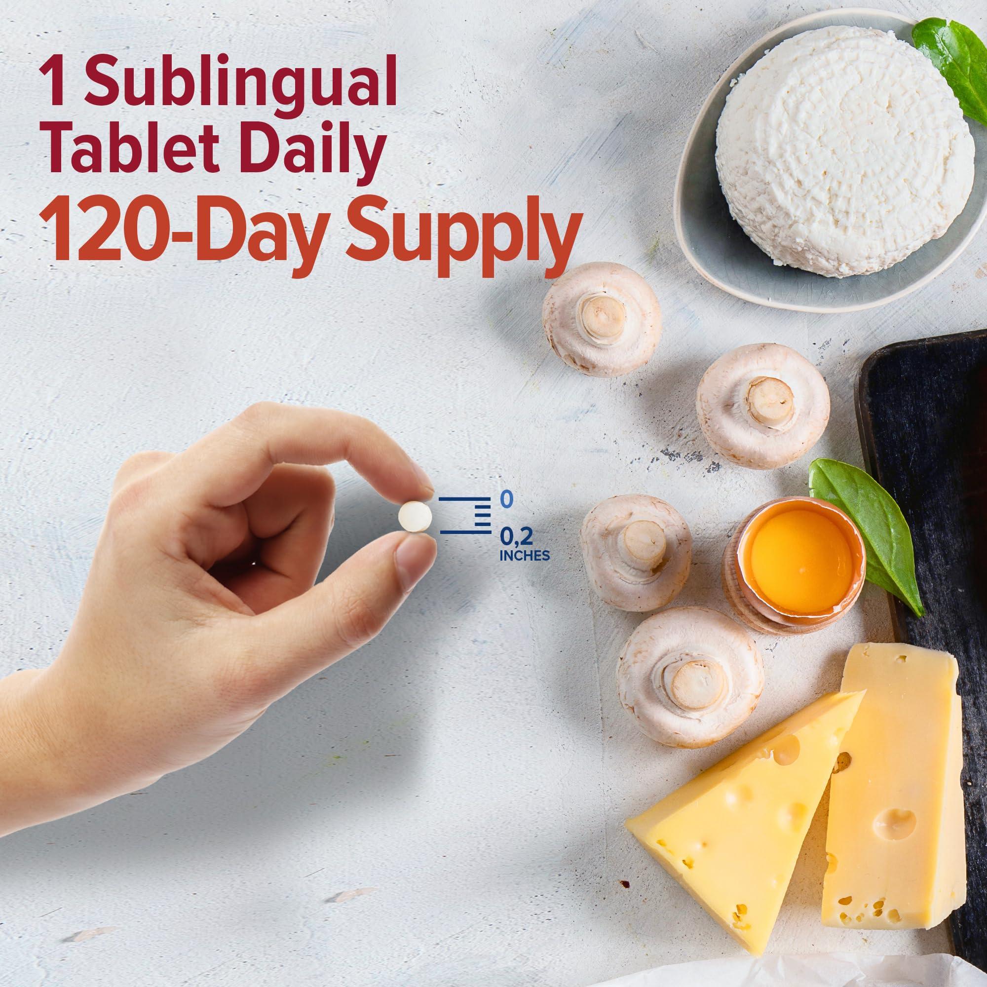 ORZAX ORZAX Vitamin B12 5000 mcg Methylcobalamin for Memory, Mood, Cardiovascular and Energy Supplement - Cherry Flavored - 120 Sublingual Tablets