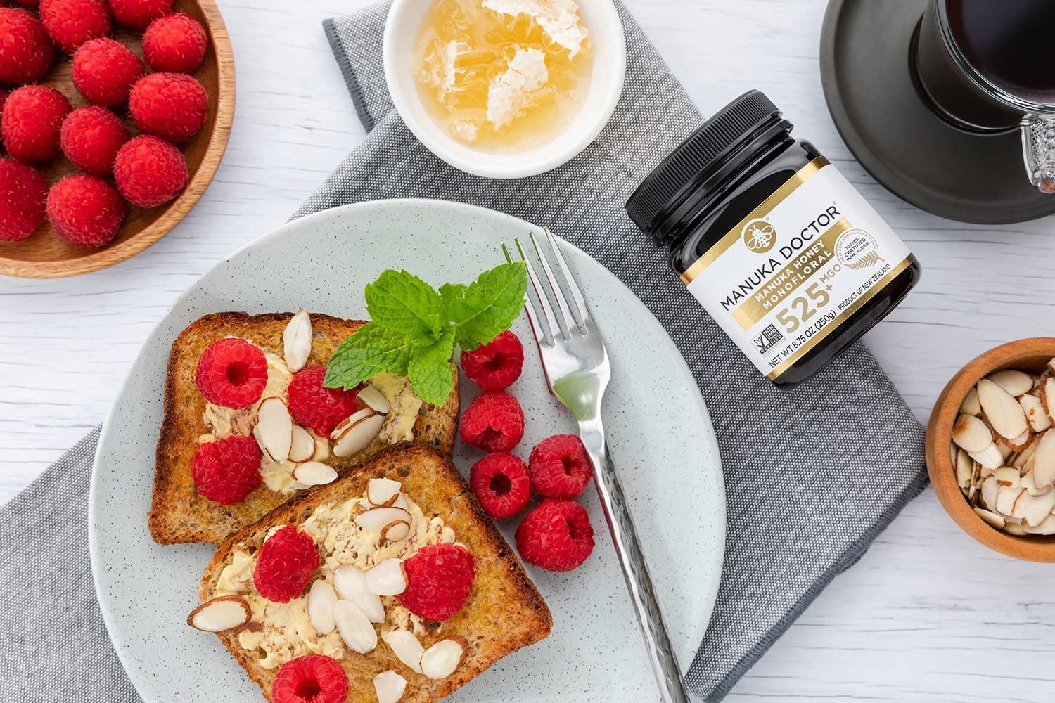 Manuka Doctor MANUKA DOCTOR - Manuka Honey MGO 80+ Multifloral & MGO 525+ Monofloral Value Bundle, 100% Pure New Zealand Honey. Certified. Guaranteed. RAW. Non-GMO, 2 x 8.75oz Pots