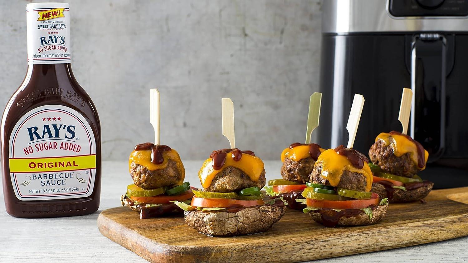 Sweet Baby Ray\'s Sweet Baby Rays No Sugar Added BBQ Sauce - Original Flavor, 18.5 oz. (Pack of 3) - Delicious and Sweet without the Added Sugar for a Healthier BBQ Experience - Includes Sweet Baby Ray\'s Sticker