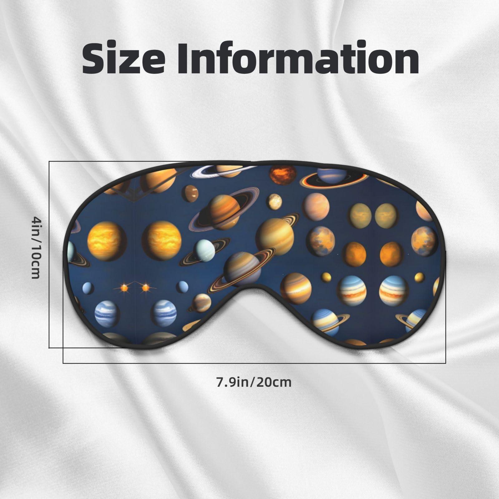 FoRes Sleep Masks Silky Solar System Planets Eye Cover Soft Satin Blindfold Elastic for Women Man Travel Nap - Silent Night Stars