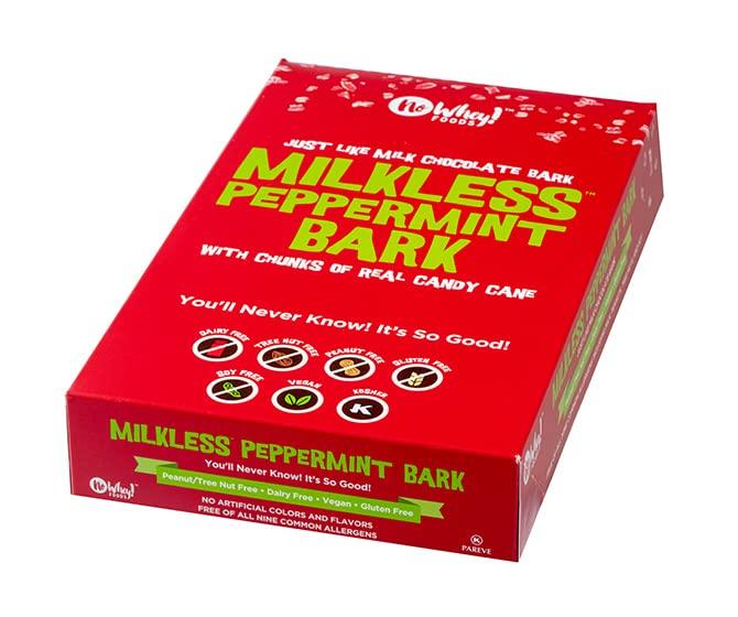 No Whey! Foods No Whey Foods - Milkless Peppermint Bark (16 Pack) - Vegan & Allergy Friendly Christmas Chocolate- Dairy Free, Nut Free, Peanut Free, Soy Free, Gluten Free