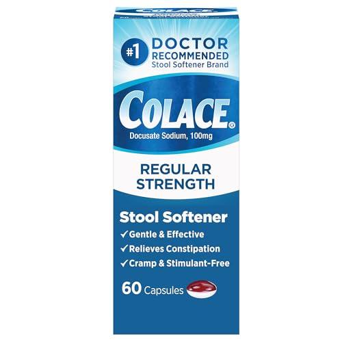 Colace Colace Stool Softener Capsules 60 Count and Fleet Glycerin Suppositories for Constipation Relief 50 Count