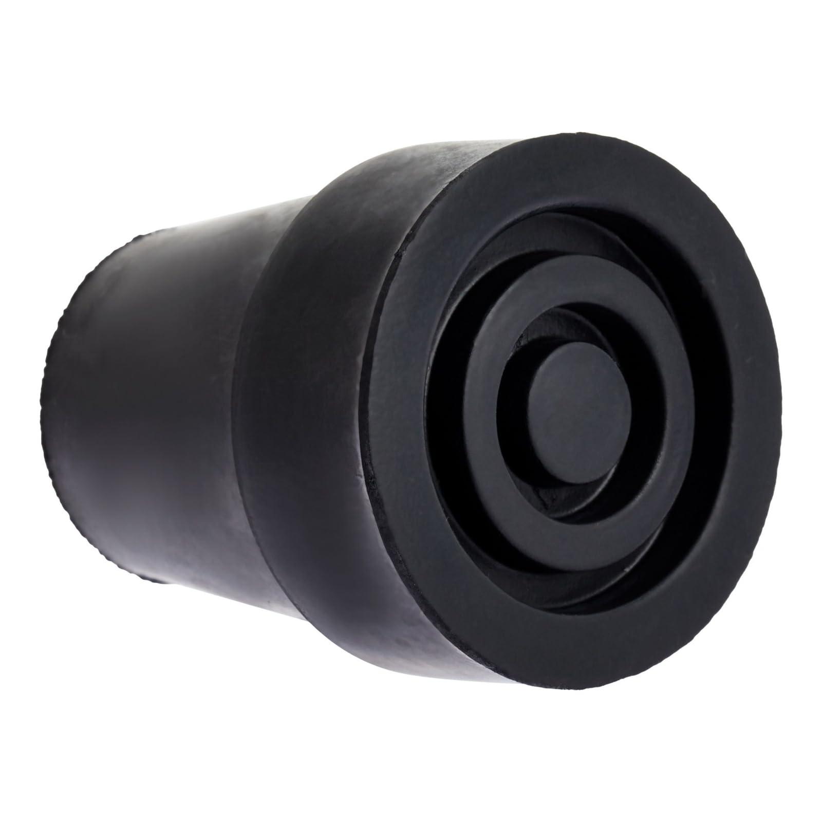 Wellbrite 6 Pack Replacement Rubber Cane Tips for Canes, Walking Sticks, Walkers (Black, 3/4 Inch Tip)