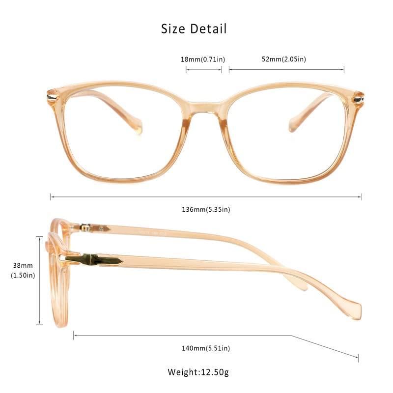 YEIN YEIN Reading Glasses 6 Pairs Blue Ligtht Blocking Reading Glasses for Men and Women Fashion Square Frame Readers(Matte grey,Clear blue,Champagne,+0.50)