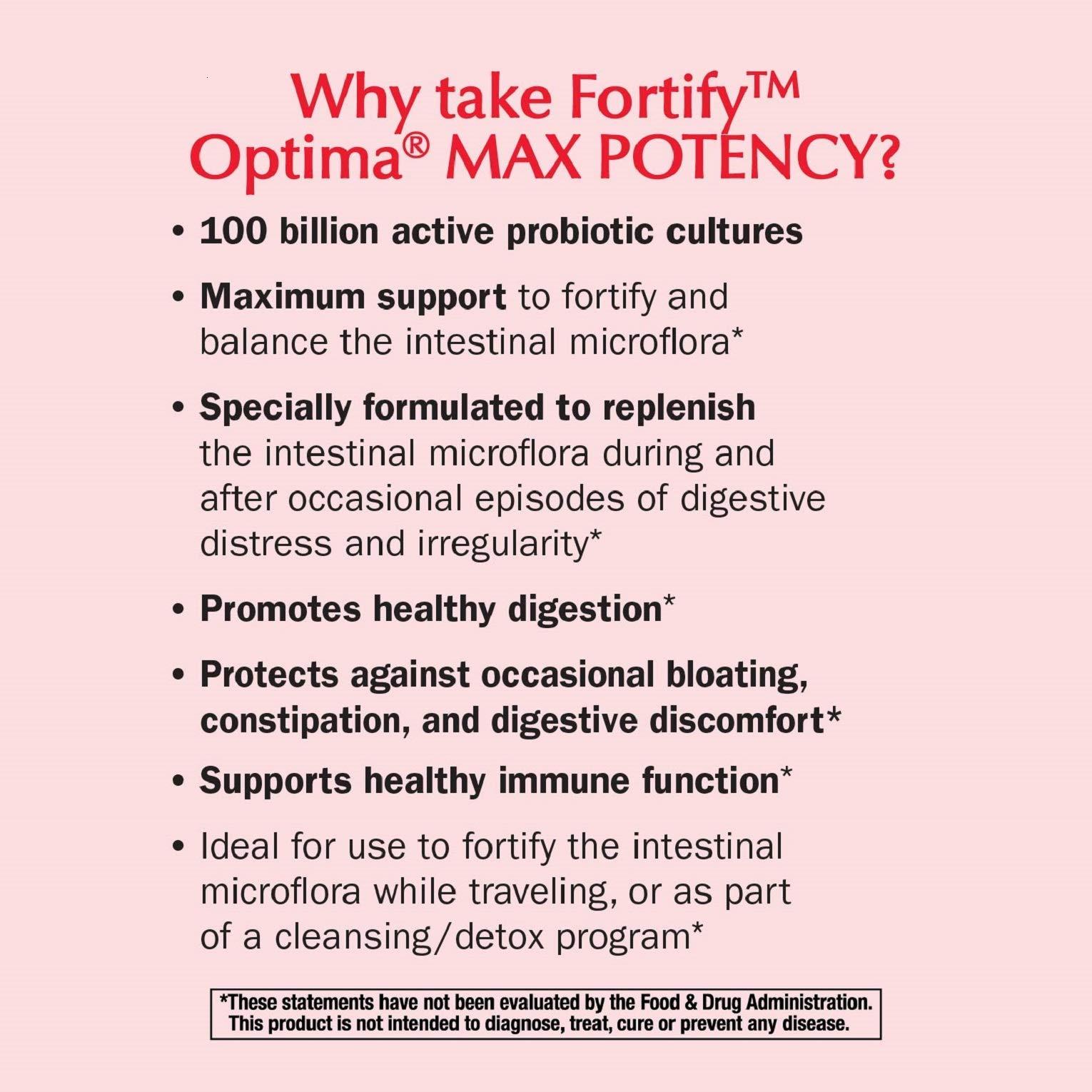 Nature's Way Nature's Way Natures Way Fortify Optima Daily Probiotic, 100 Billion, 15 Strains, Prebiotic, 30 Capsules, 30 Count