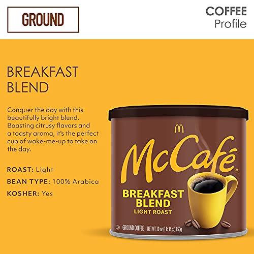 McCafe McCafe Breakfast Blend, Light Roast Ground Coffee, 30 oz Canister
